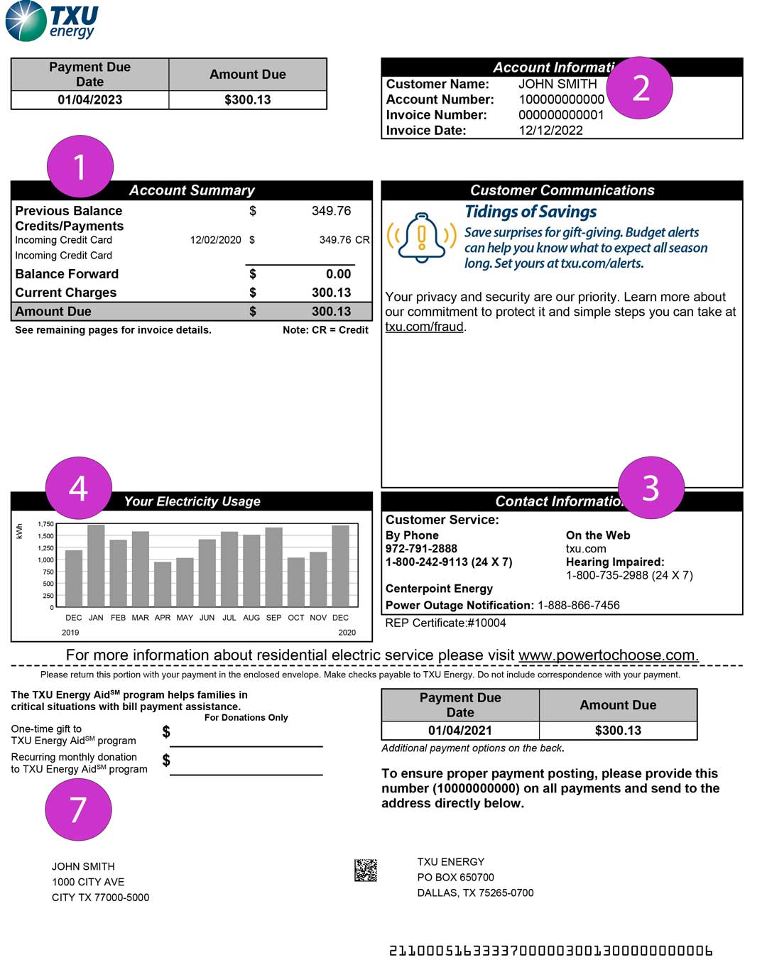 TXU Energy Bill