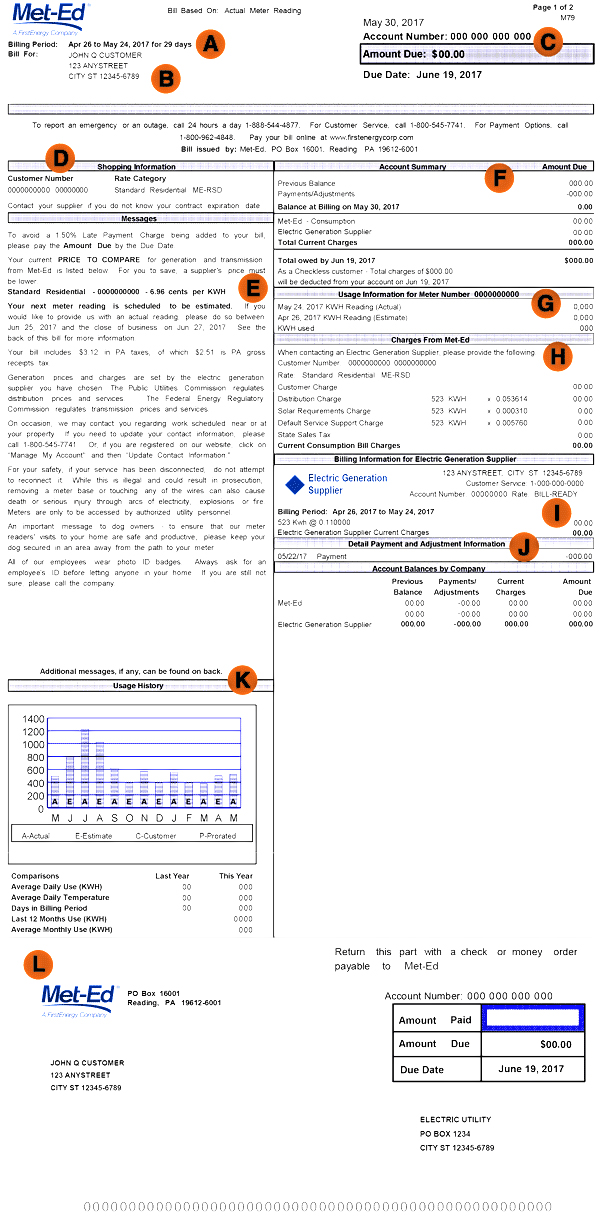 Understand Your Met-Ed Bill